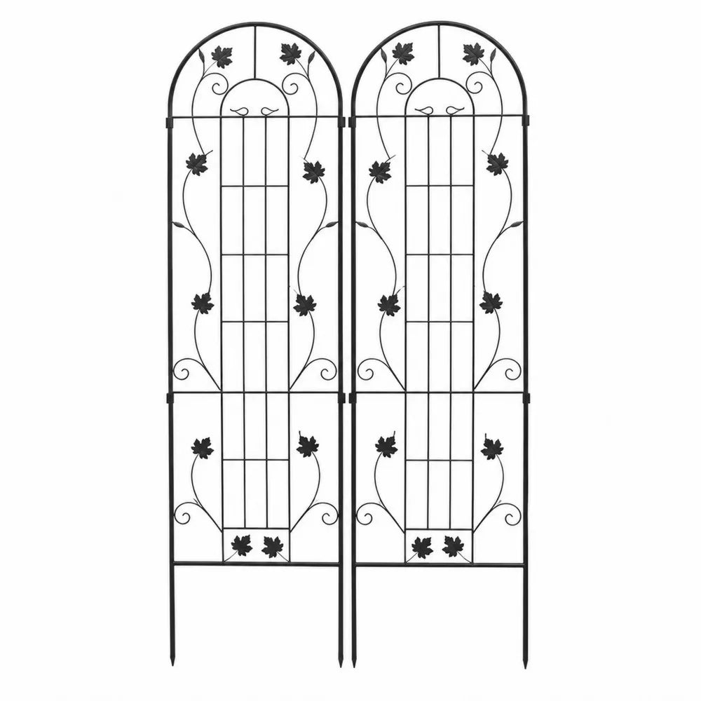 Iron Arch Plant Support Trellis Black 190cm Set of 2
