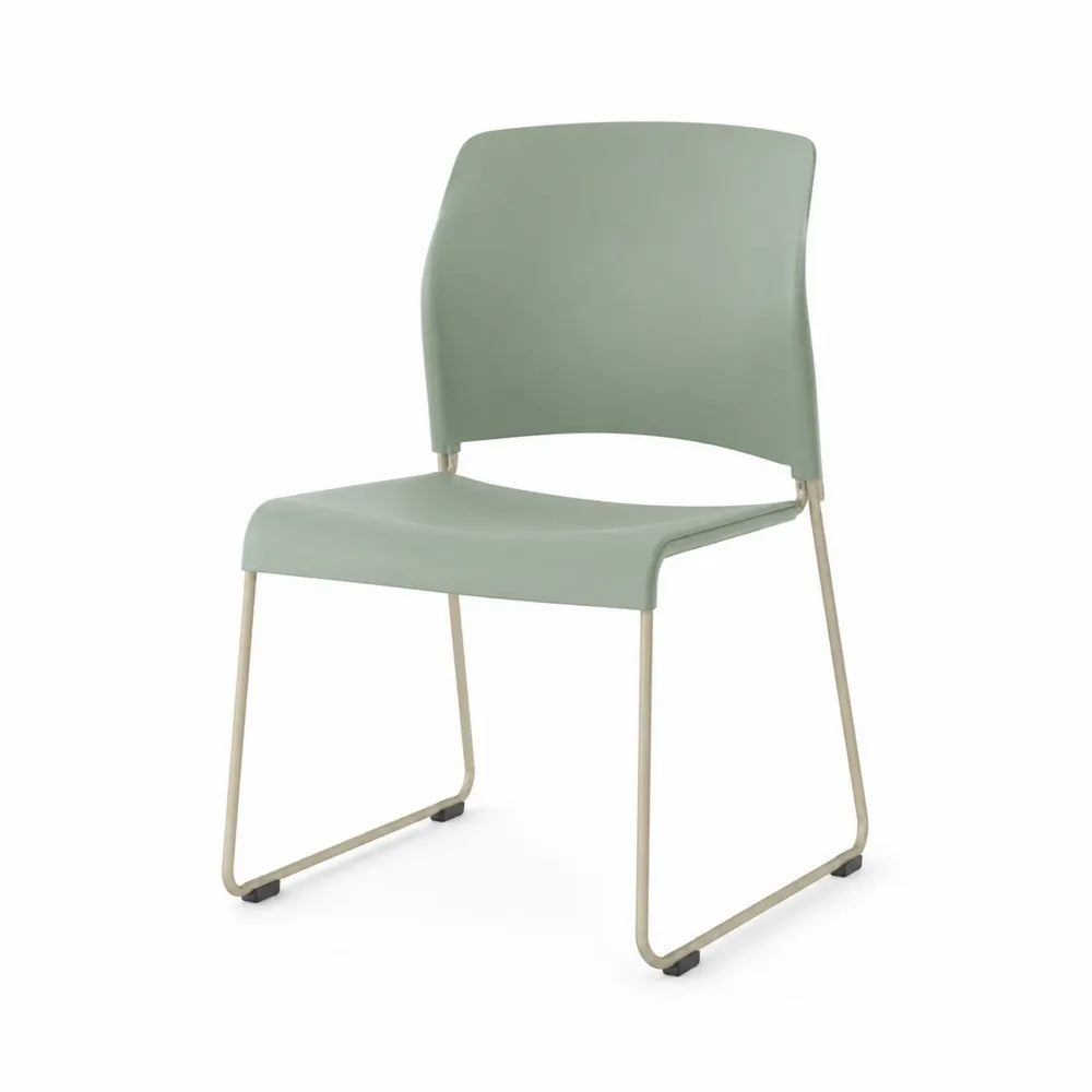 Sage Green Stackable Plastic Dining Chair