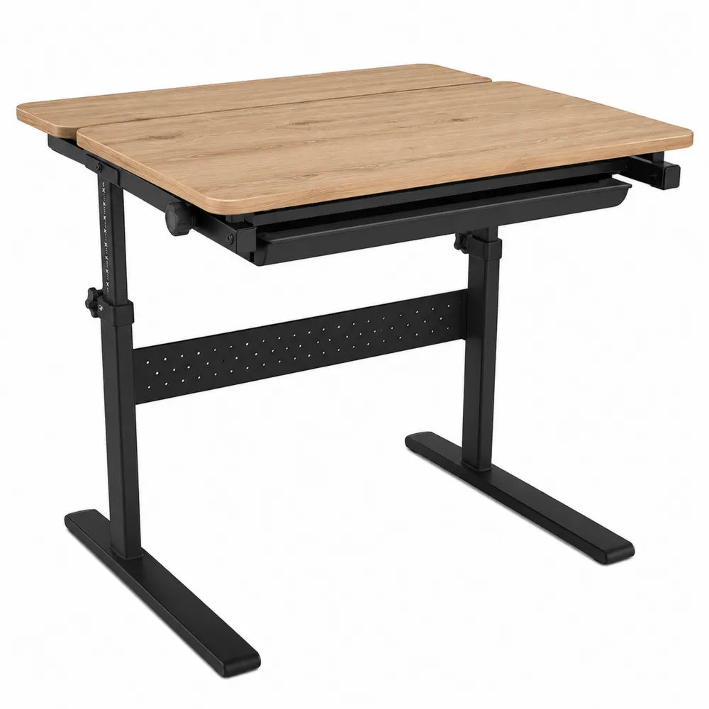 Adjustable Solid Wood Steel Desk