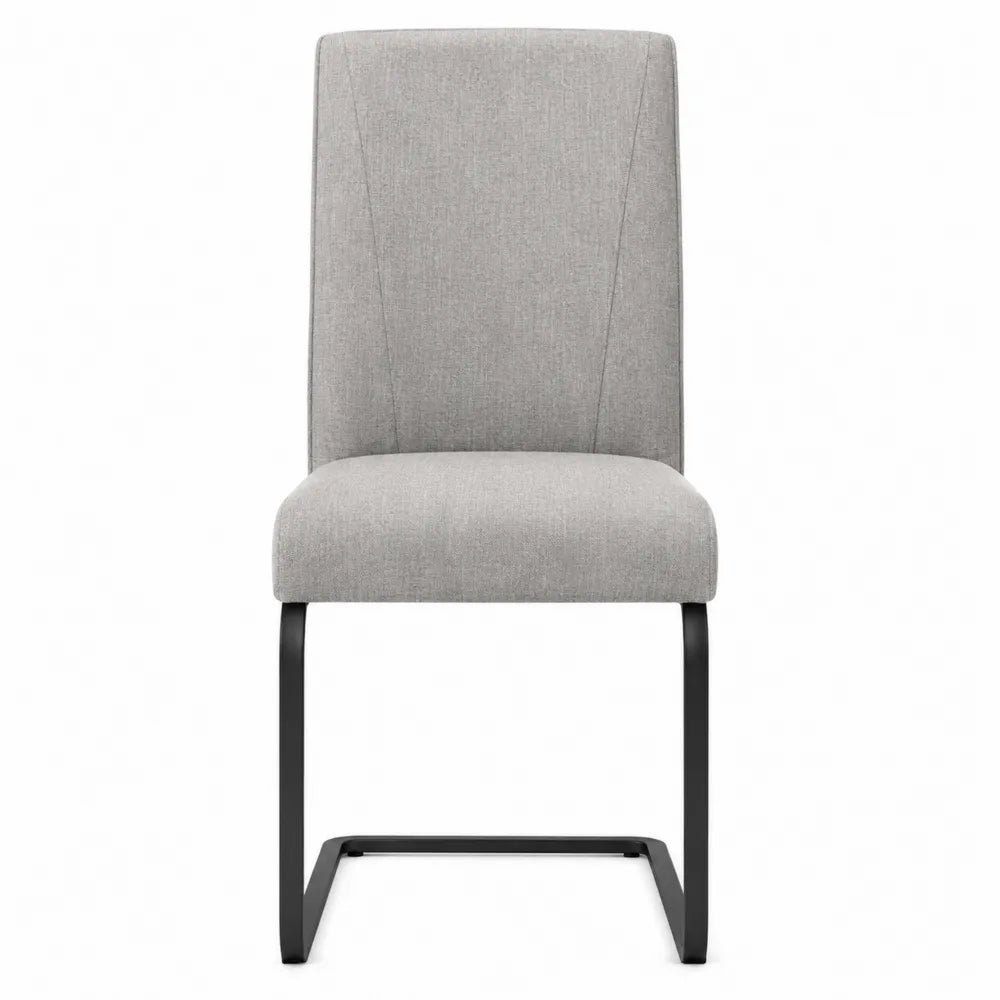 Polyester Dining Chair Steel Frame Light Gray