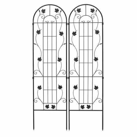 Iron Arch Plant Support Trellis Black 190cm Set of 2