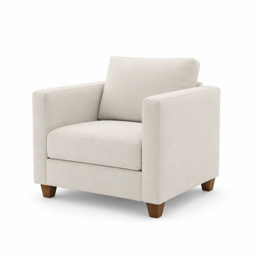 Fabric Armchair Polyester Beige 90cm