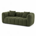 3-Seater Sofa Boucle Fabric Green 220x90x80 cm