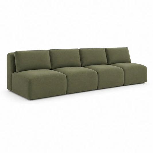 Olive Fabric Modular 4-Seater Sofa