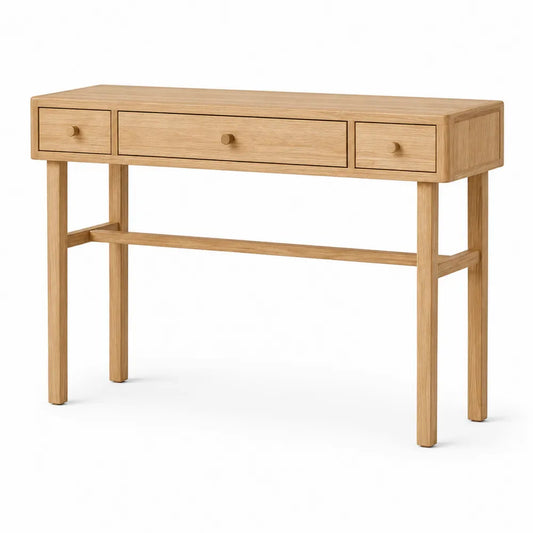 Oak Wood Desk with Three Drawers 120x45x80cm