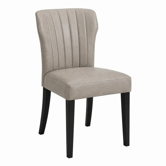 Dining Chair Faux Leather Upholstery Solid Wood Legs 48cm Width 60cm Depth 90cm Height