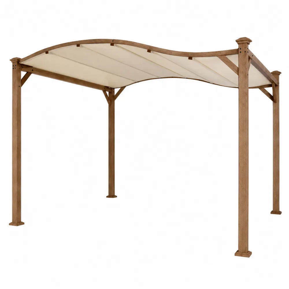 Rectangular Wooden Gazebo with Polyester Canopy 3x3m