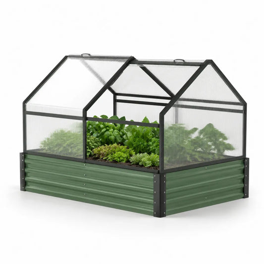 Polycarbonate Mini Greenhouse with Steel Frame 120cm x 60cm x 60cm