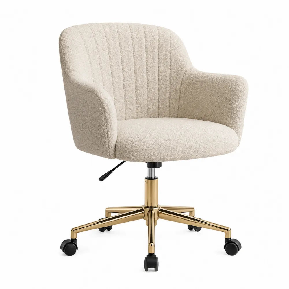 Fabric Office Chair with Gold Metal Base