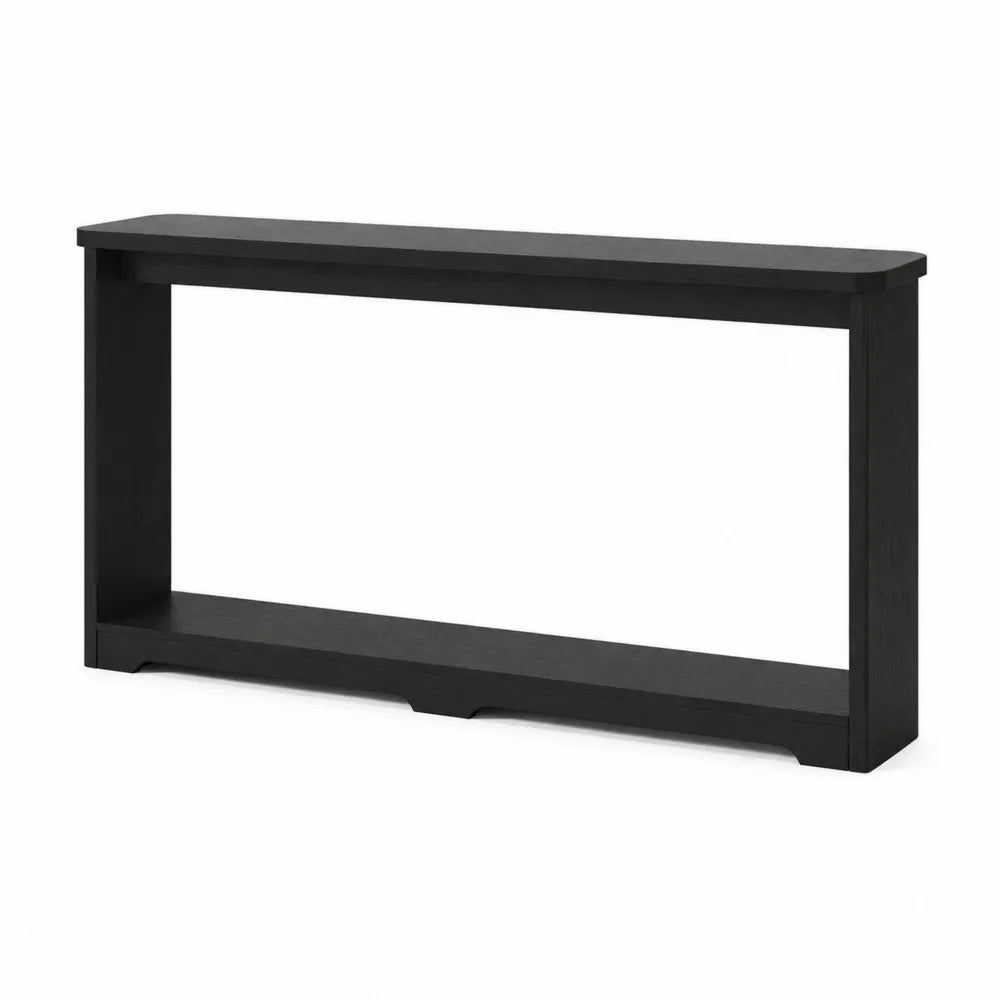 Black Engineered Wood Console Table 152cm