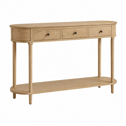 Wood Console Table with Three Drawers 120cm