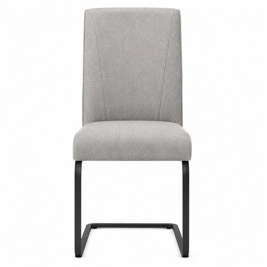 Polyester Dining Chair Steel Frame Light Gray