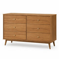 6-Drawer Dresser Wood Veneer Brown 120x80x40 cm